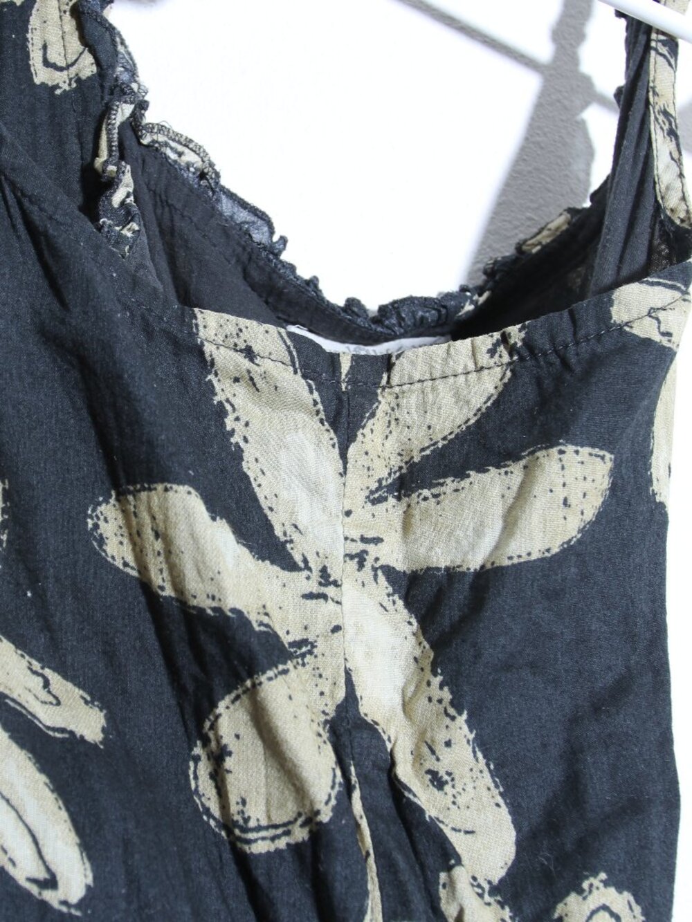 Natural Life Adele Cotton Maxi Dress Black Cream Daisies Tiered Size XXL - Picture 5 of 14